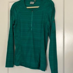 Athleta rash guard 1/4 zip, heathered teal